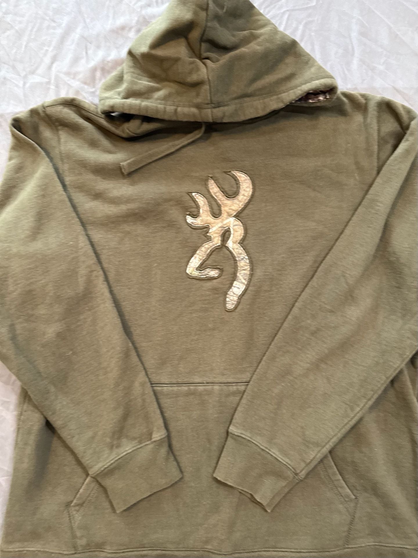 Browning Buckmark Logo Hoodie Sweatshirt In Olive Green